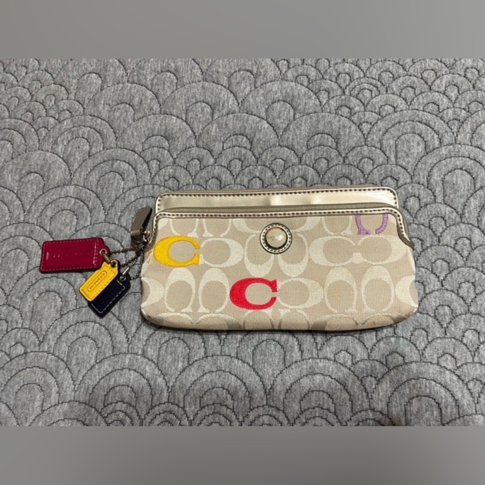 Coach Beige Signature Tote with Multicolor C Accents - Picture 11 of 13
